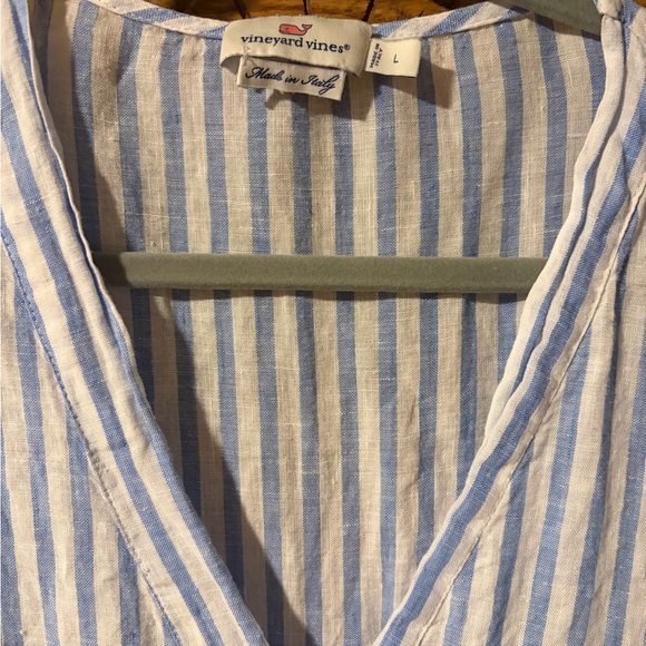 Vineyard Vines Jet Stripe Tiered Linen Dress - Picture 6 of 7